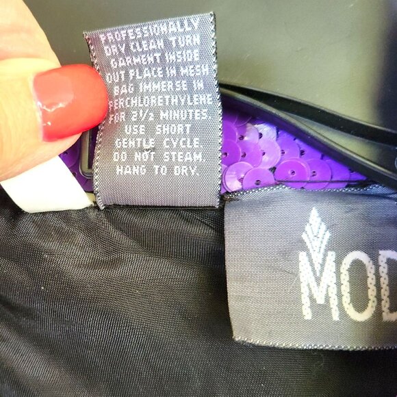 Sequin Moto Jacket Women's Neon Multicolor OOAK Zipper Front100% Silk Sz Medium - Picture 17 of 17